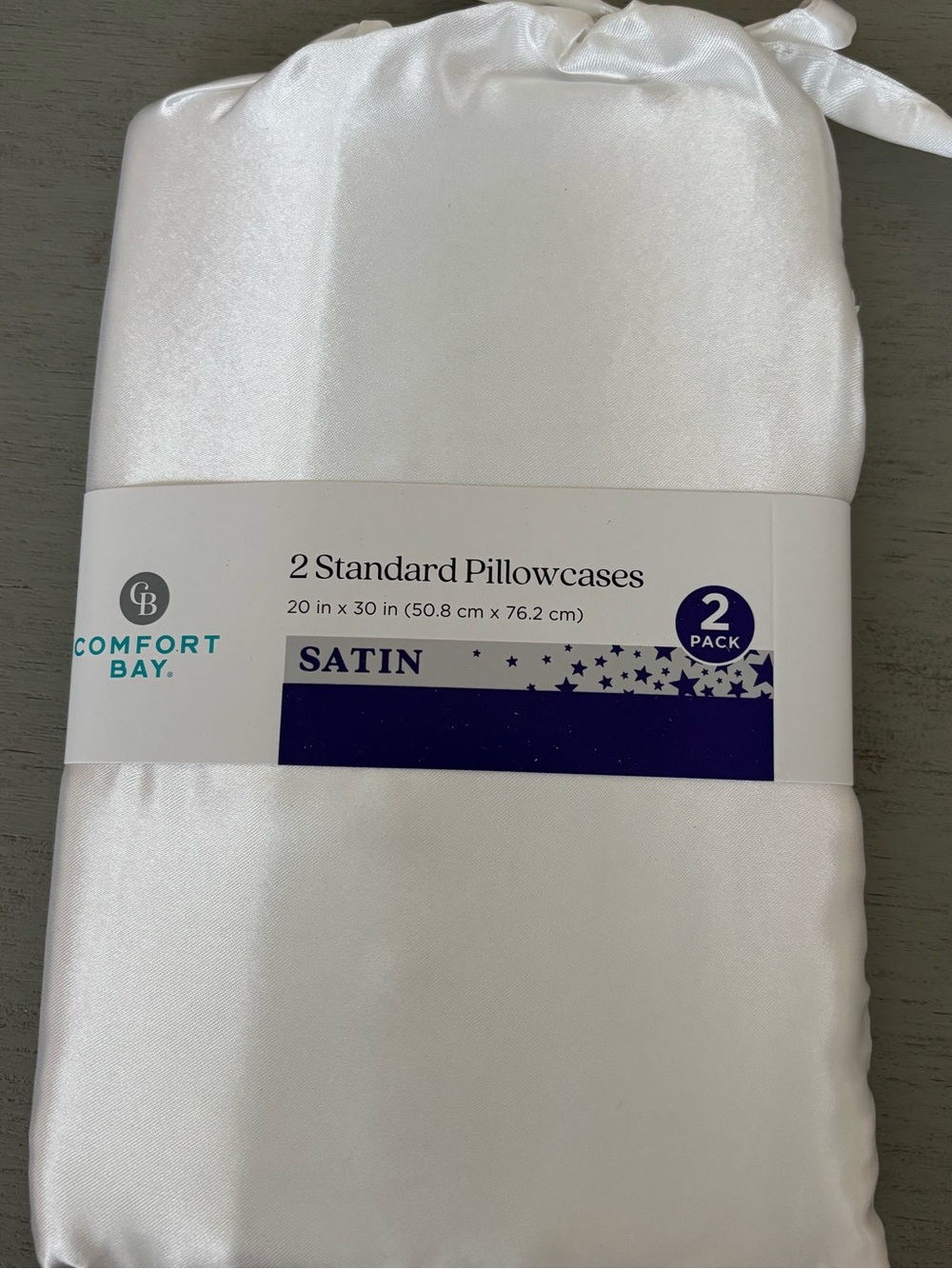 Comfort Bay White Satin Pillowcases - 2 Standard (20 x 30 in)